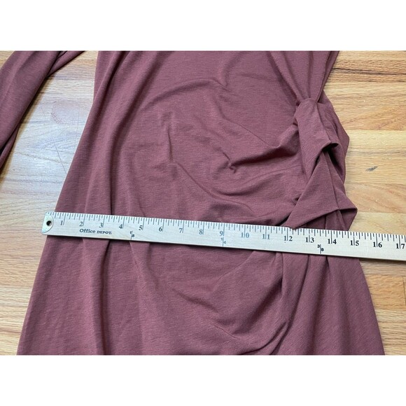 Athleta Industry Women's Dress Midi Bodycon Turtleneck Stretch Ruched M Brown - Picture 4 of 10